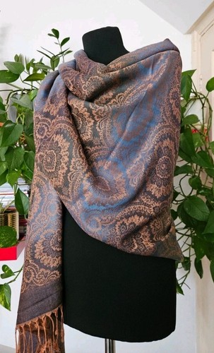 Large paisley jacquard scarf - paisley,
