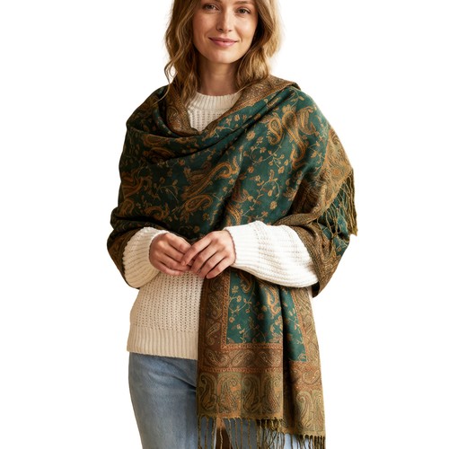 Womens paisley pashmina scarf - paisley,