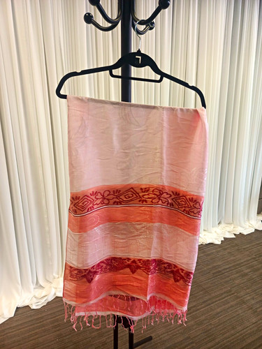 Pink white red - red, silk