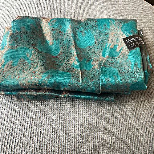 Silk turquoise bronze - silk,