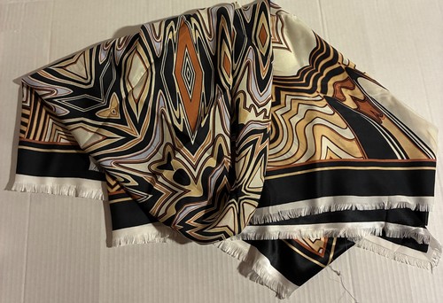 Stunning brown tan black - brown/tan/black, satin