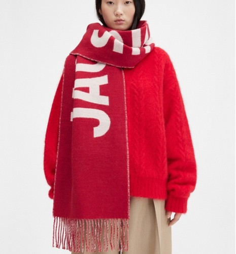 Unisex scarf letter jacquard - unisex,