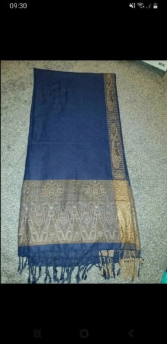 Large navy pashmina - pashmina,