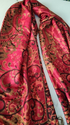 Women red gold jacquard - red,