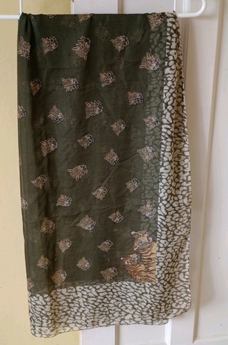Olive green animal print - olive, tiger