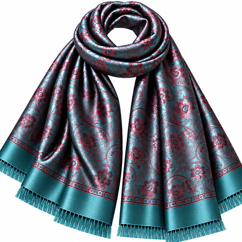 Aqua teal rosewood floral - 17-aqua,