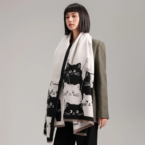Women cat pattern - women's, jacquard