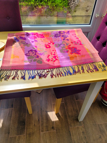 Jacquard scarf wrap pink - m&s,